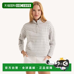 charcoal 自营Nautica 美国奥莱直 Zip Quarter Womens Striped