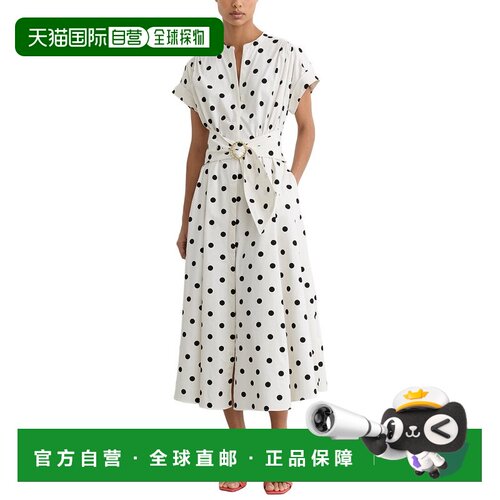 自营Reiss Sawyer连衣裙-象牙色/黑色 美国奥莱直发