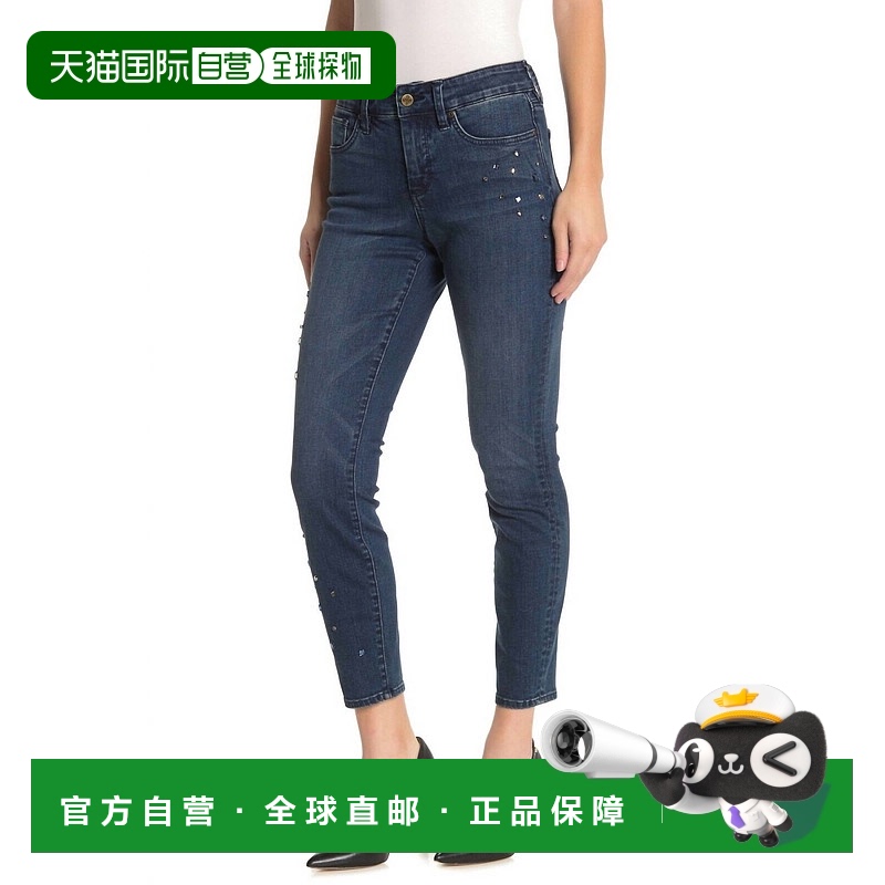 自营 nydjJewel Rhinestone Embellished Skinny Jeans In Blue -