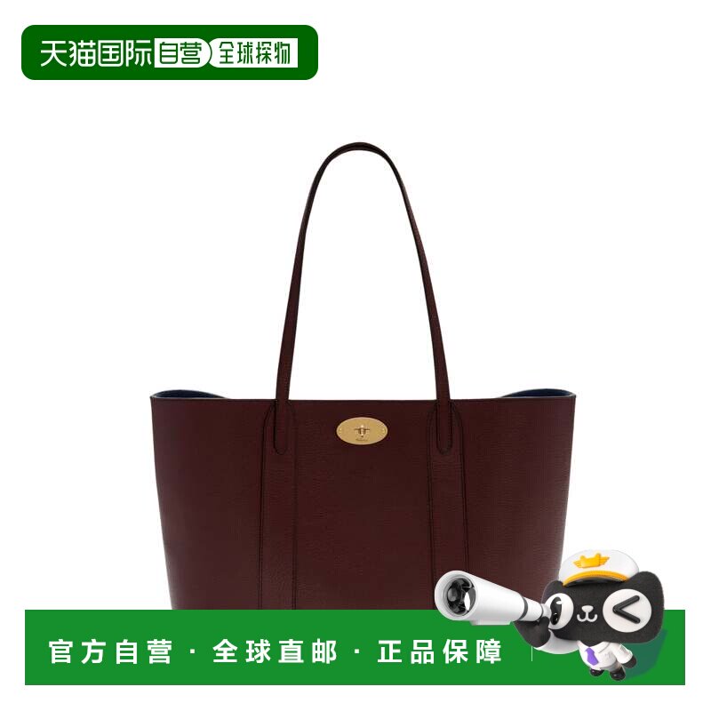 自营mulberry结构化勃艮第手提包，顶部双手柄和挂锁开 美国奥莱