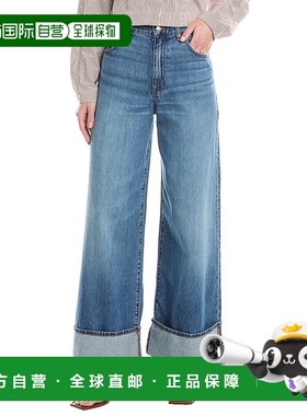 自营 Madewell Fannin水洗阔腿牛仔裤-蓝色直筒裤 美国奥莱直发