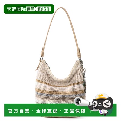 自营the sakSequoia Hobo - hand crochet - sand stripe 美国奥