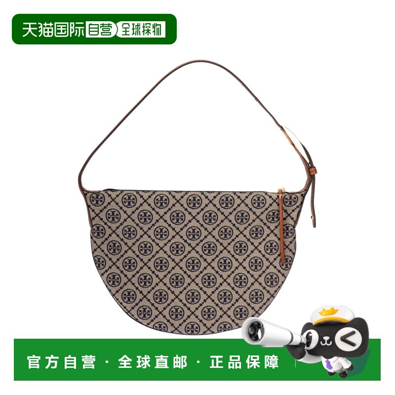 自营 Tory Burch 专柜款 T MONOGRAM小号织物配皮女士单肩手提包