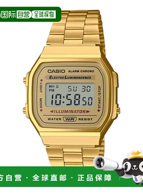 自营Casio Unisex Gold Digital Watch with Champagne Dial - A-