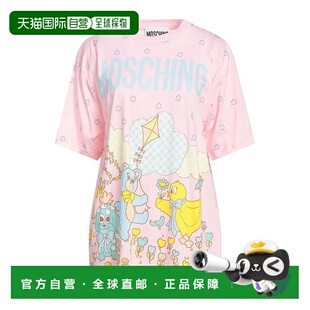 圆领上装 1h可退 奧莉佛女士T恤短袖 Moschino 简约时 美国直邮