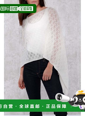 自营in2Cashmere Pointelle Poncho - whisper white 美国奥莱直