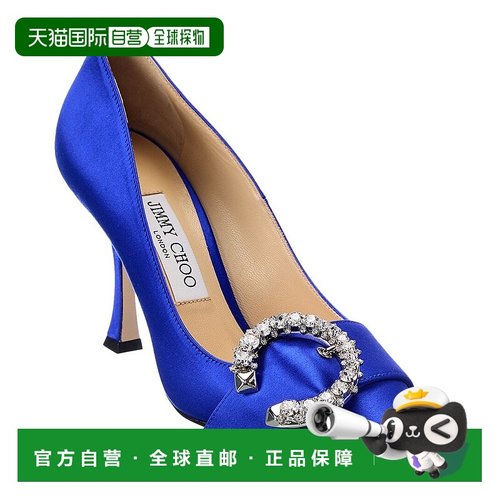 自营 Jimmy Choo Melva 90 缎面高跟鞋 - 蓝色 美国奥莱直发单鞋