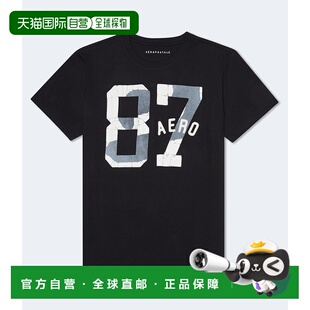 自营Aeropostale 87 Applique Graphic Tee - black 7 美国奥莱直
