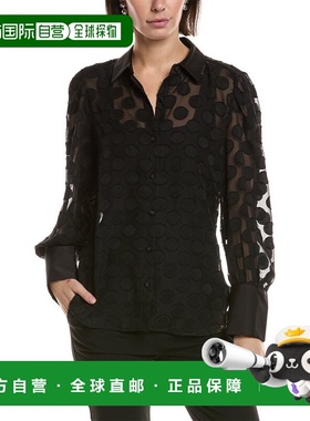 自营Laundry by Shelli Segal Puff Sleeve Top - black 美国奥莱