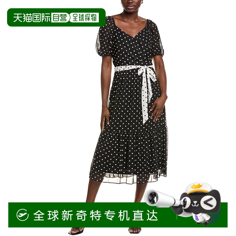 自营 Julia Jordan雪纺迷笛连衣裙-黑色 【美国奥莱】直发