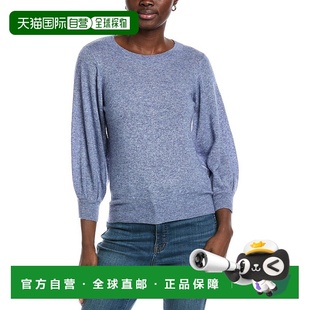 autumn 蓝色 cashmere秋季 羊绒与丝绸混纺毛衣 美 羊绒气球袖 自营