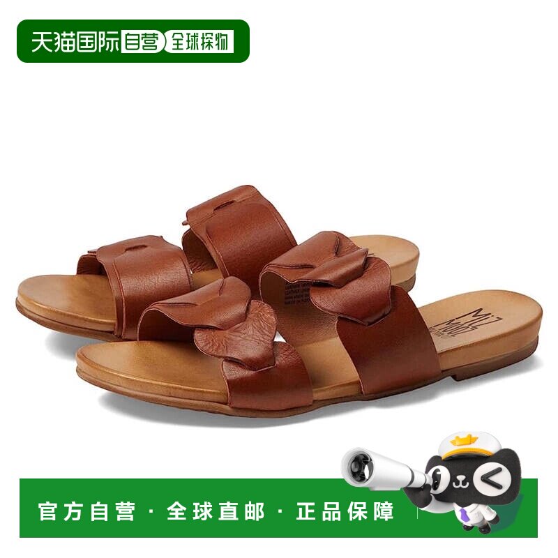 自营Miz Mooz Aphrodite凉鞋女士白兰地皮革滑梯HTAT1735-棕色 美