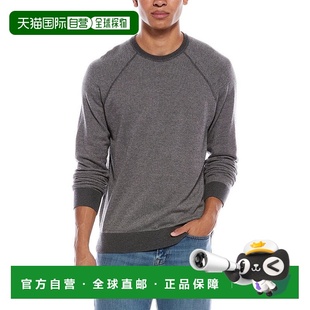 美国奥莱直 灰色 自营Vince Birdseye连肩羊毛和羊绒混纺圆领毛衣