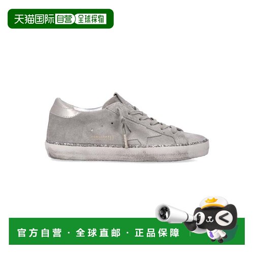自营golden gooseSuper Star复古绒面革闪光运动鞋-灰色 美国奥莱