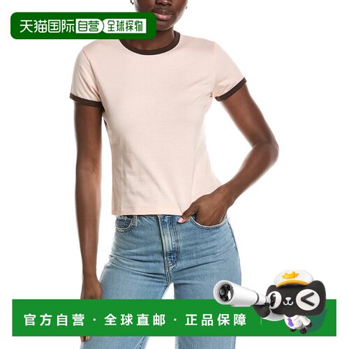 自营FRAME Denim The Ringer Baby T Shirt - pink 美国奥莱直发