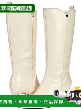 自营 Ted Baker Seydi女式米色皮革小猫跟中小腿靴JOBB1247-白色