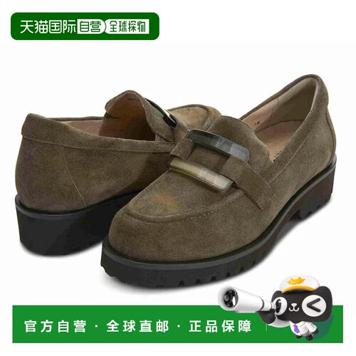 自营Vaneli Zinta Loafers女士卡其色麂皮防水吊耳鞋底防滑HTAT10