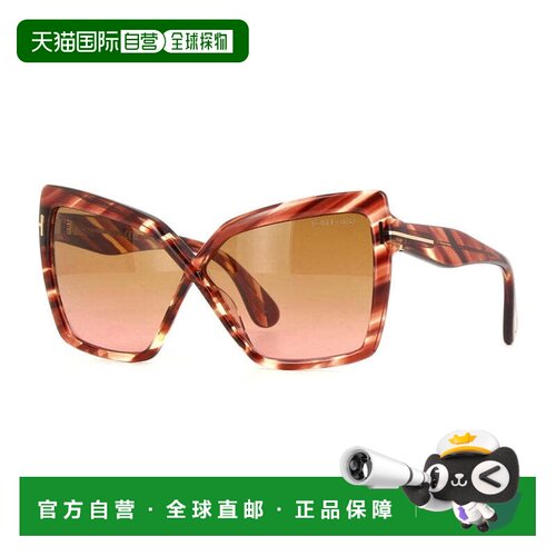 自营Tom Ford Sunglasses Cat Eye Full Rim, Red Havana Frame A