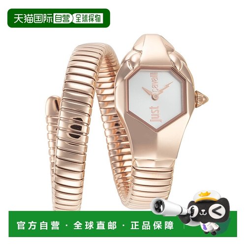 自营Just Cavalli Women's Signature Snake 22mm Gold Tone Quar