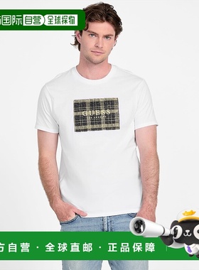 自营 guessCamden Tweed Logo T恤 - 纯白色 美国奥莱直发