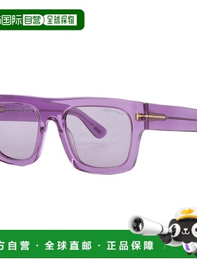 自营tom ford汤姆 福特方形全边框，透明紫色边框和紫色镜片。-紫