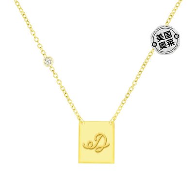 savvy cie jewels18K 镀金纯银项链，镶嵌 CZ - 黄色-d 【美国奥
