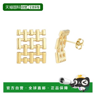 自营adorniaTarnish Resistant 18k Gold Plated Grid Studs - go