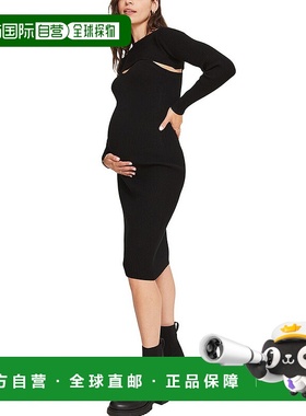 自营 HATCH Maternity The Joelle Knit Dress With Shrug - blac