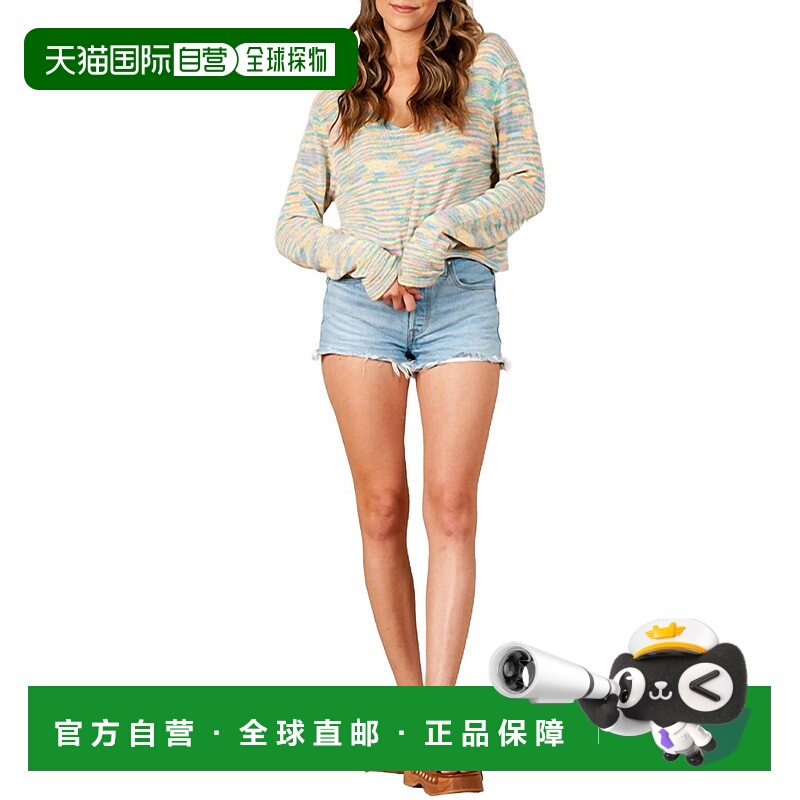 自营 lucca谢尔贝特的裁剪空间染色Slub针织毛衣-谢尔贝特 美国奥