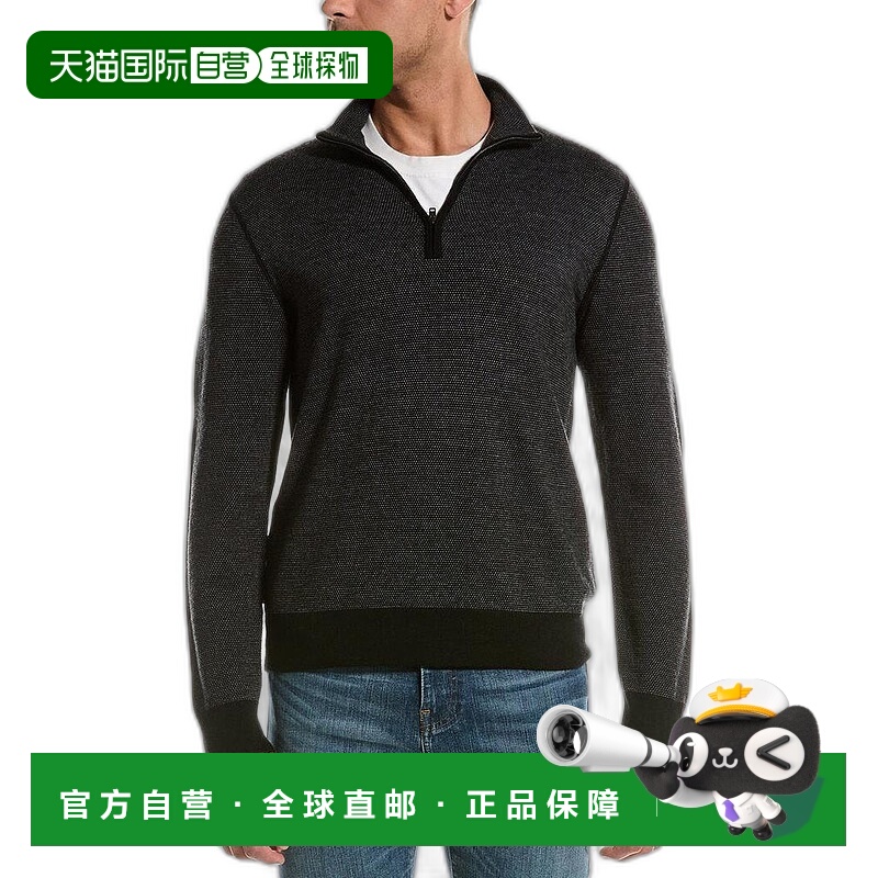 1h可退 【美国直邮】vince 男士 帽衫运动夹克衫拉链套头经典毛衣