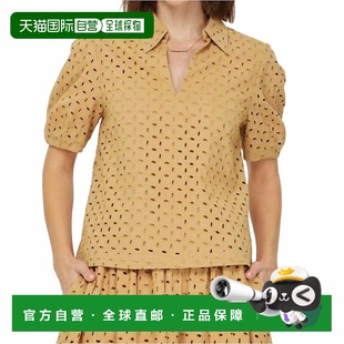 Eyelet Half Beige airWomen Blouse 自营current Sleeve