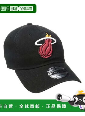 自营New Era 9Twenty NBA迈阿密热火队经典帽子-可调节-黑色-蓝色