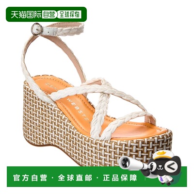 自营Sophia Webster Miranda Raffia厚底凉鞋-白色 美国奥莱直发