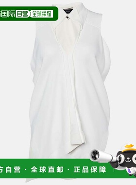 自营Roland Mouret White Crepe Sleeveless V Neck Top - white