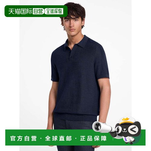 自营michael korsCotton Mouline Polo Shirt - midnight 美国奥