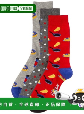 自营Happy Socks 3-Pack Donut Sock - multi 美国奥莱直发