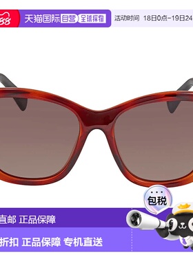 自营Salvatore Ferragamo Brown Cat Eye Ladies Sunglasses SF95