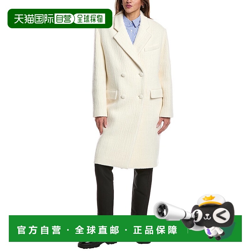 自营IRO Omari羊毛和羊驼毛混纺大衣-米色 美国奥莱直发