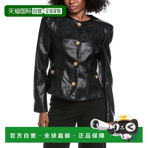 自营Beulah Vegan Leather Jacket - black 美国奥莱直发外套皮衣