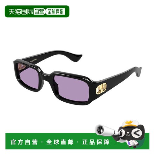 自营valentino金色黑色Vg0016s光面大方形太阳镜-黑色 美国奥莱直