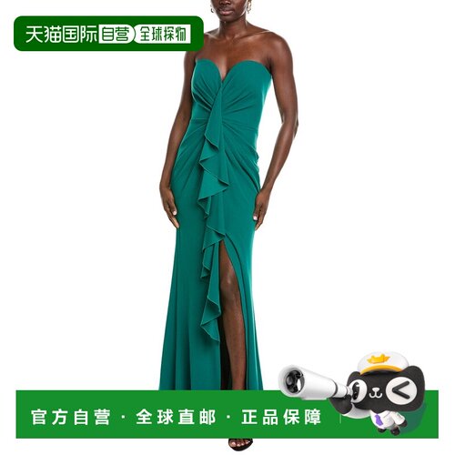 自营Tadashi Shoji Solid Maxi Dress - green 美国奥莱直发