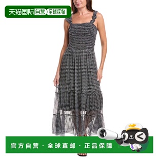 自营Max Studio Smocked Ruffle Strap Maxi Dress - white 美国
