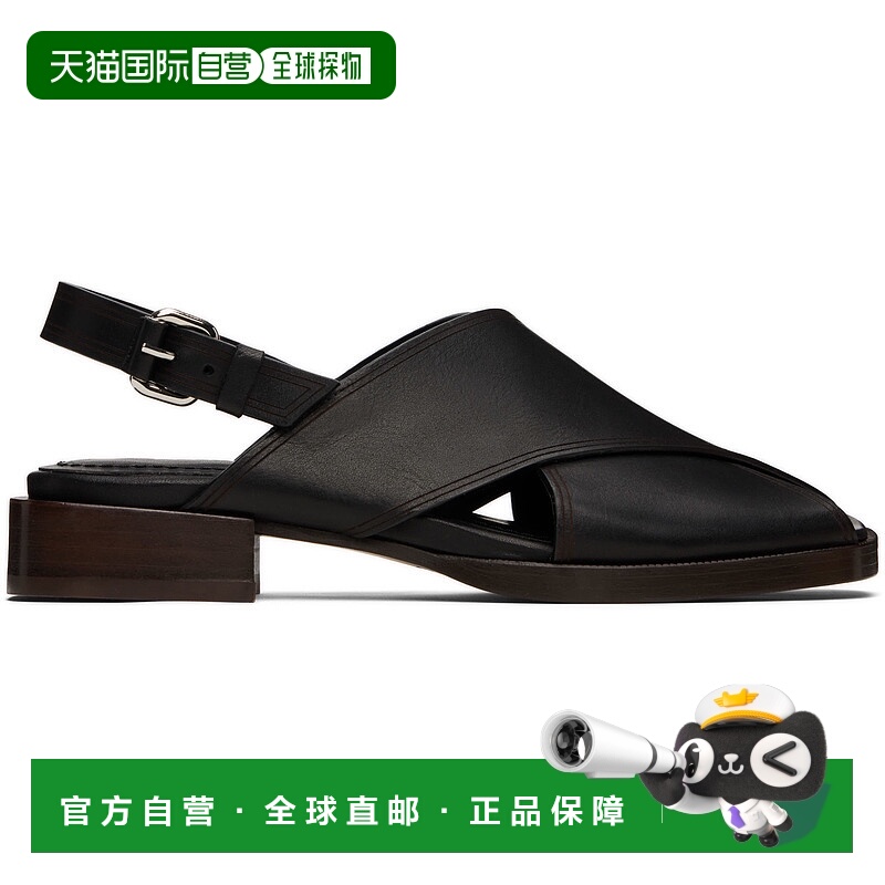 1h可退 香港直邮潮奢 Lemaire 女士 黑色 Cross 凉鞋 FO0162LL012