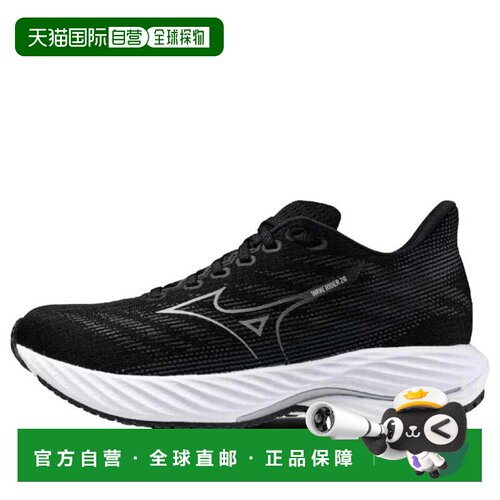 自营Mizuno Wave Rider 28黑色/银色/白色J1GD240322女款-黑色 美
