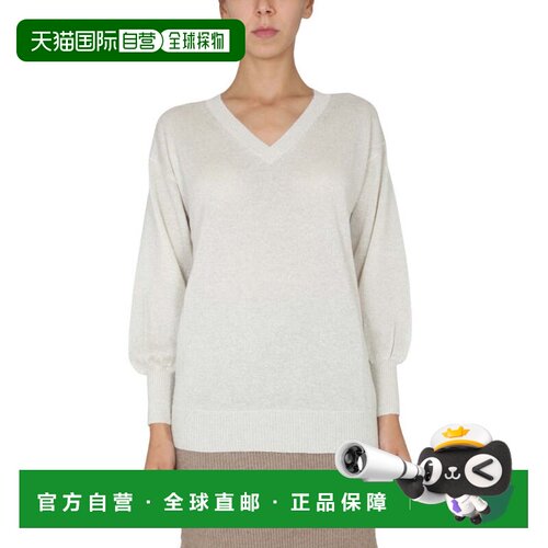 自营fabiana filippiRelaxed Fit V-Neck Jersey - white 美国奥