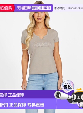 自营guessEco Kiara Logo Tee - moondust 美国奥莱直发