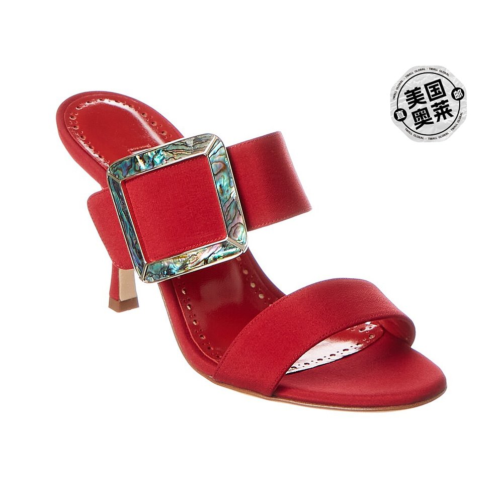 Manolo Blahnik Gable 90 真丝凉鞋 - 红色 【美国奥莱】直发