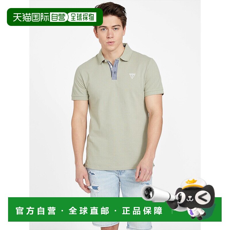 自营 guessEco Finn Polo - 绿色香脂 美国奥莱直发男装