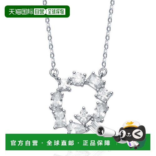 自营geneviveSterling Silver White Gold Plated with Clear Cub