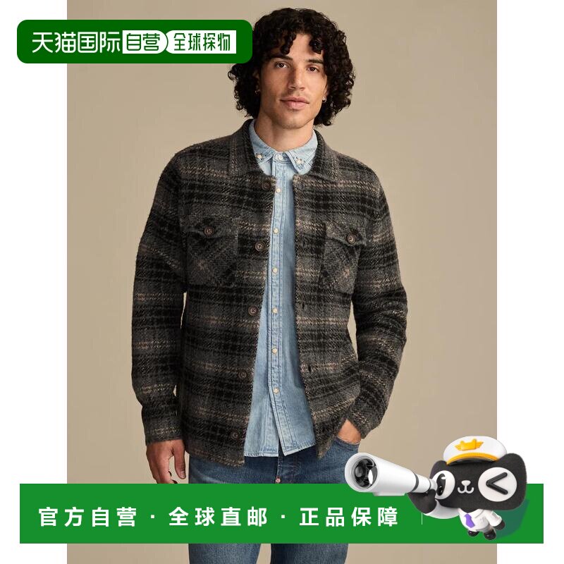 自营lucky brandLucky品牌男士格子纽扣羽衣黑色 美国奥莱直发